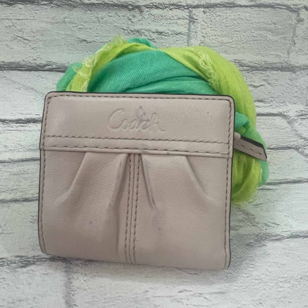 Tan Coach Card Case Wallet